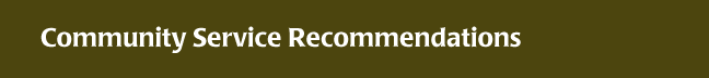 Communtiy Services Recommendations